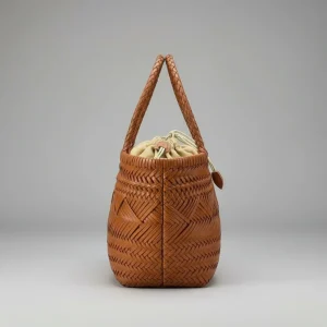 Sac tressé cuir vintage femme - Vue 2 - sac tressé