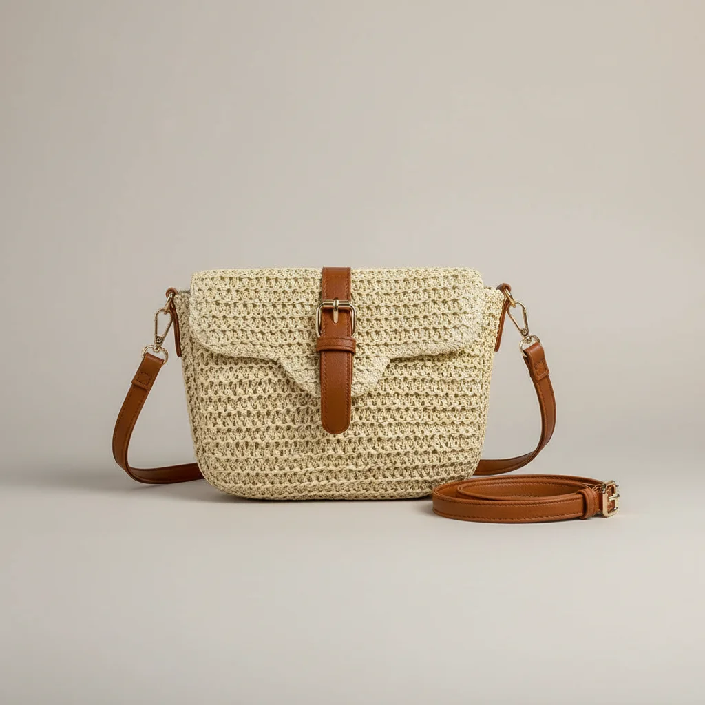 Sac tressé femme bandoulière ajustable - Vue 10 - sac tressé