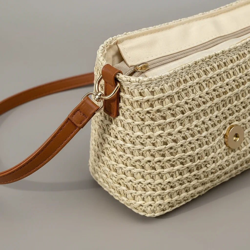 Sac tressé femme bandoulière ajustable - Vue 11 - sac tressé