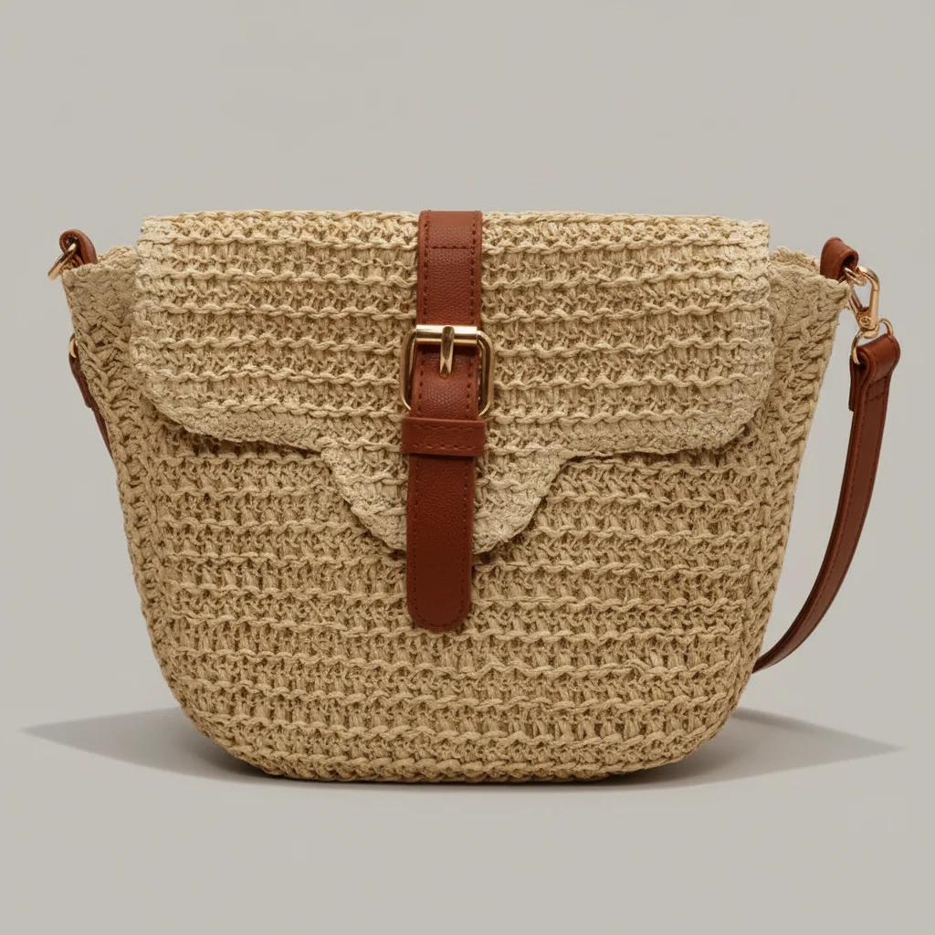 Sac tressé femme bandoulière ajustable - Vue 4 - sac tressé