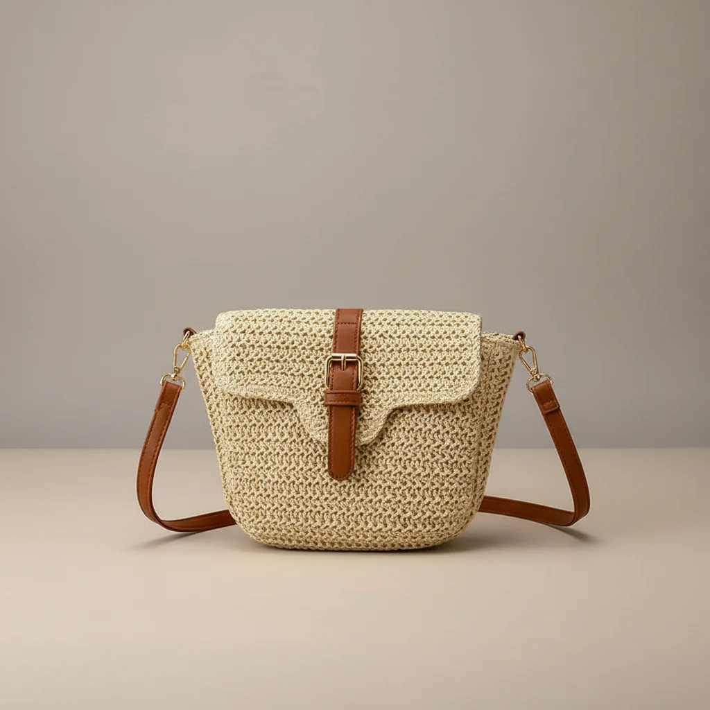 Sac tressé femme bandoulière ajustable - Vue 6 - sac tressé