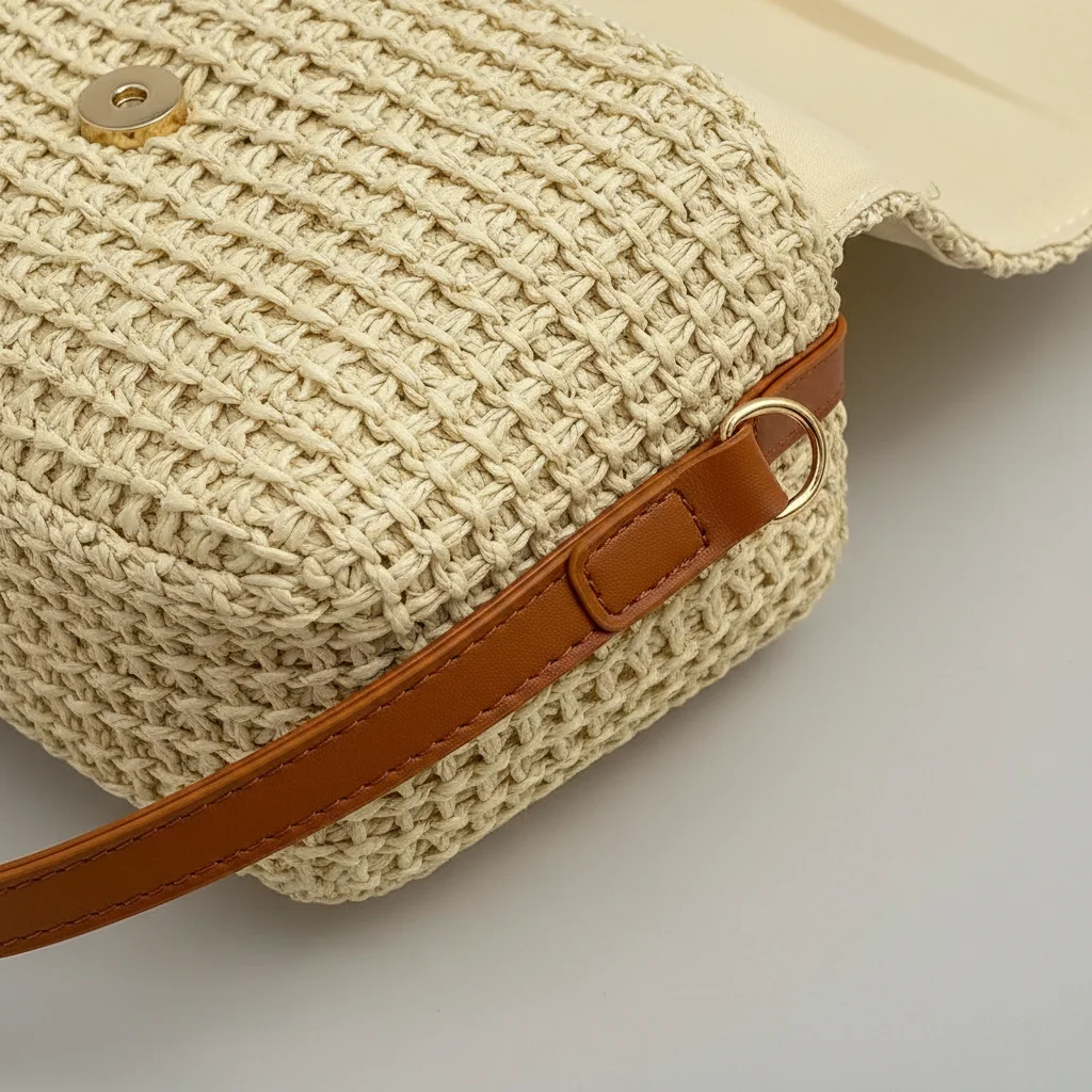 Sac tressé femme bandoulière ajustable - Vue 8 - sac tressé