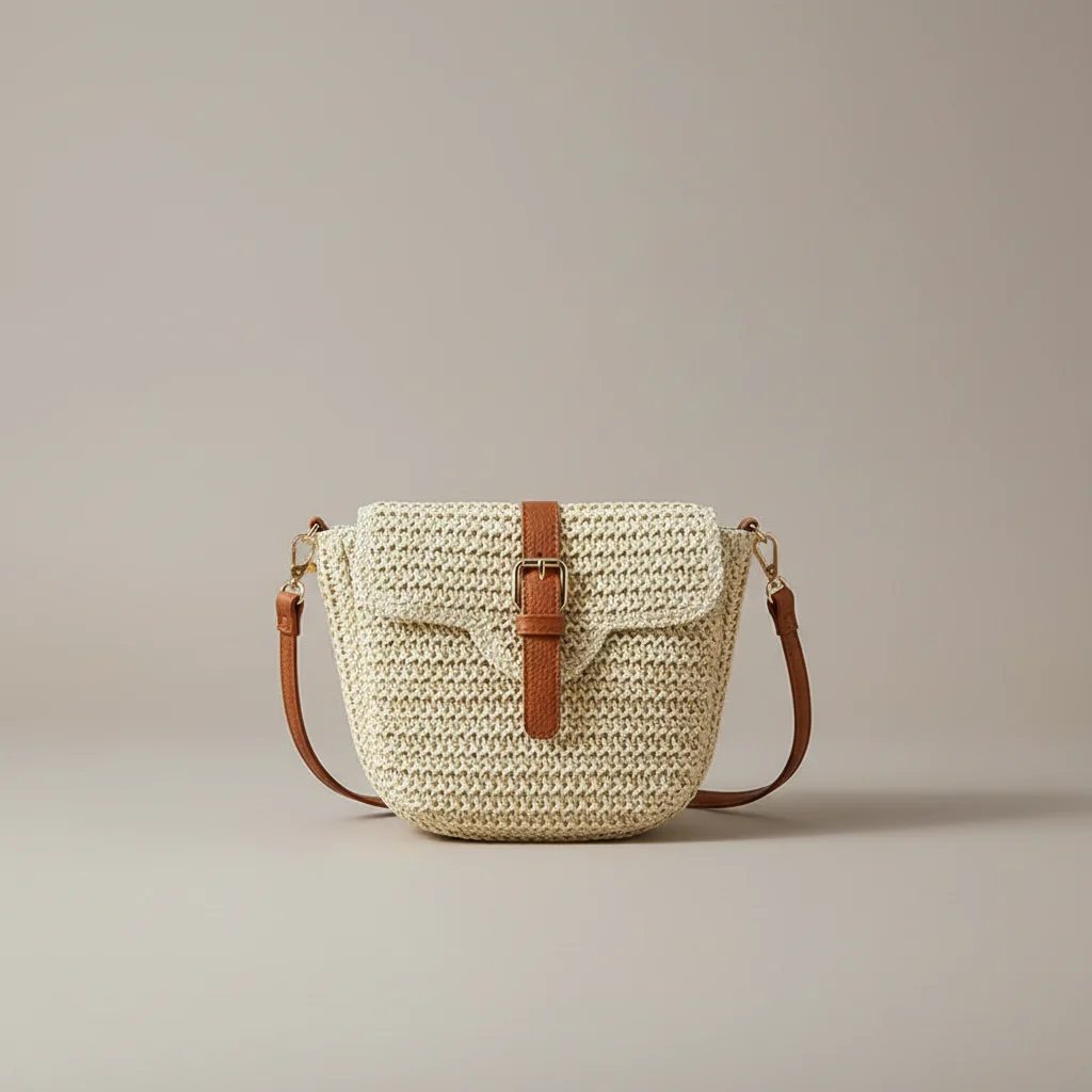 Sac tressé femme bandoulière ajustable - Vue 9 - sac tressé