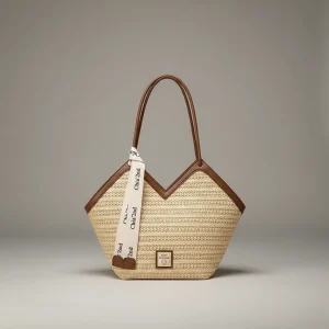 Sac tressé femme en paille grande capacité - Vue 1 - sac tressé