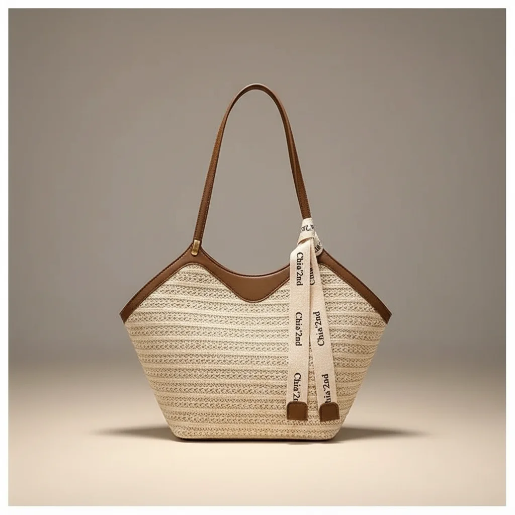 Sac tressé femme en paille grande capacité - Vue 10 - sac tressé
