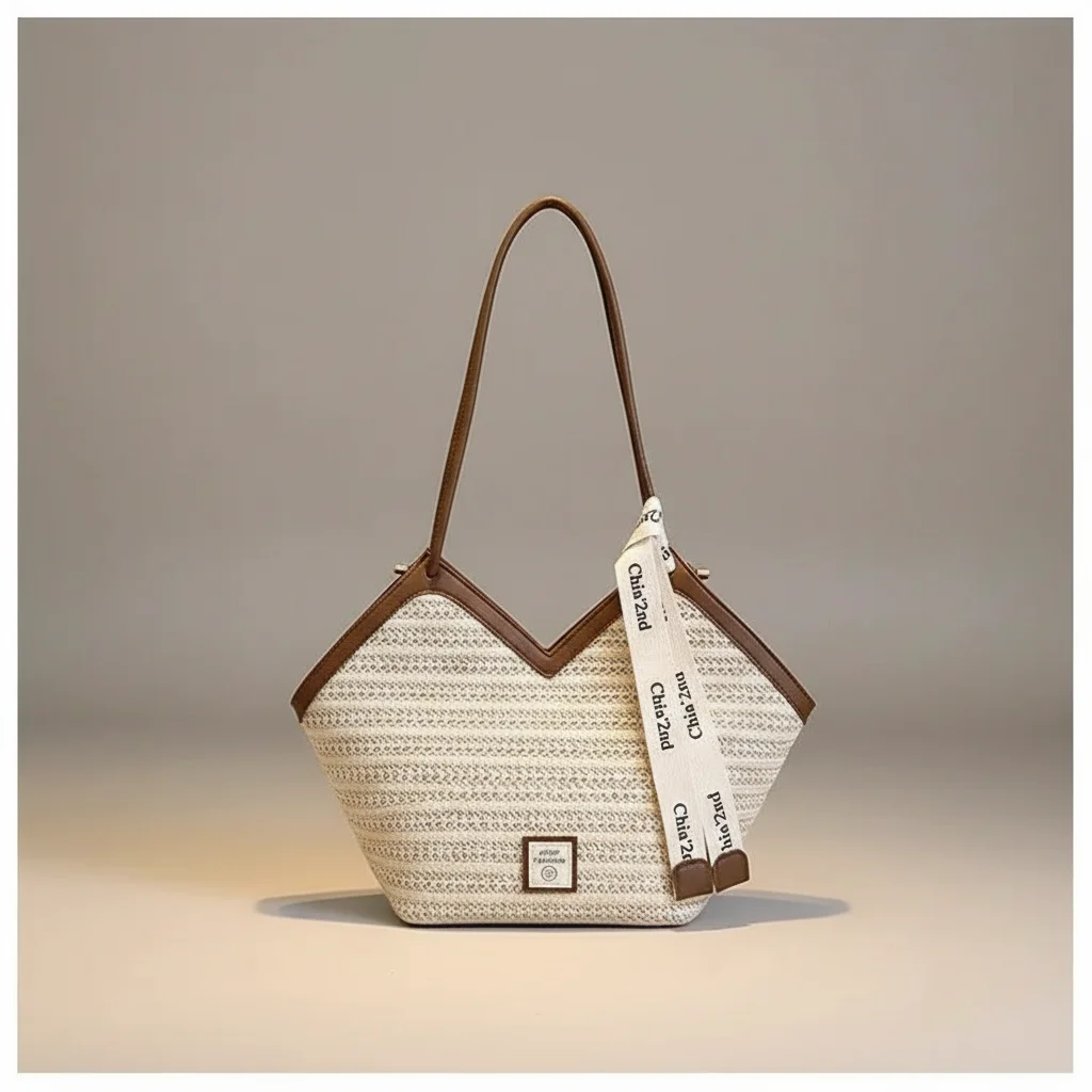 Sac tressé femme en paille grande capacité - Vue 11 - sac tressé