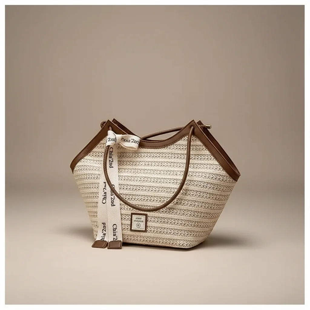 Sac tressé femme en paille grande capacité - Vue 12 - sac tressé