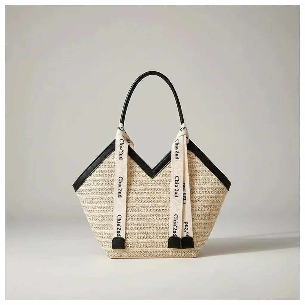 Sac tressé femme en paille grande capacité - Vue 13 - sac tressé