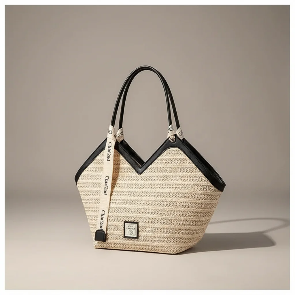 Sac tressé femme en paille grande capacité - Vue 15 - sac tressé