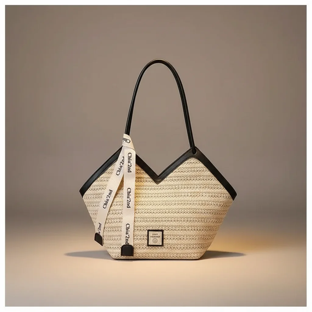 Sac tressé femme en paille grande capacité - Vue 16 - sac tressé