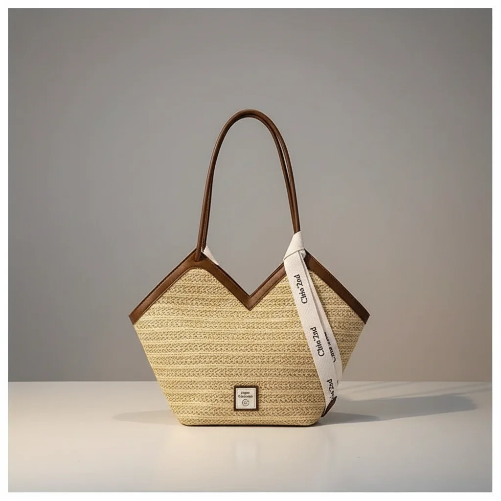 Sac tressé femme en paille grande capacité - Vue 17 - sac tressé