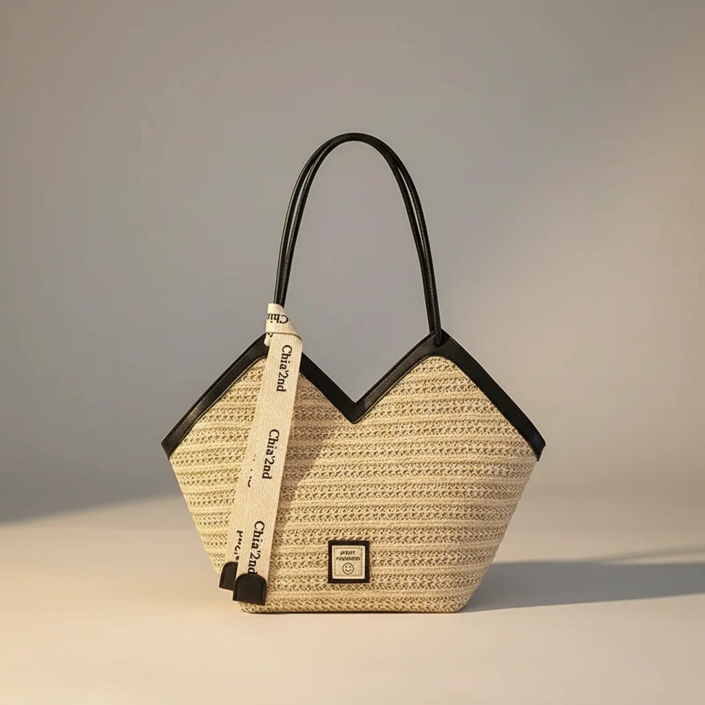 Sac tressé femme en paille grande capacité - Vue 18 - sac tressé