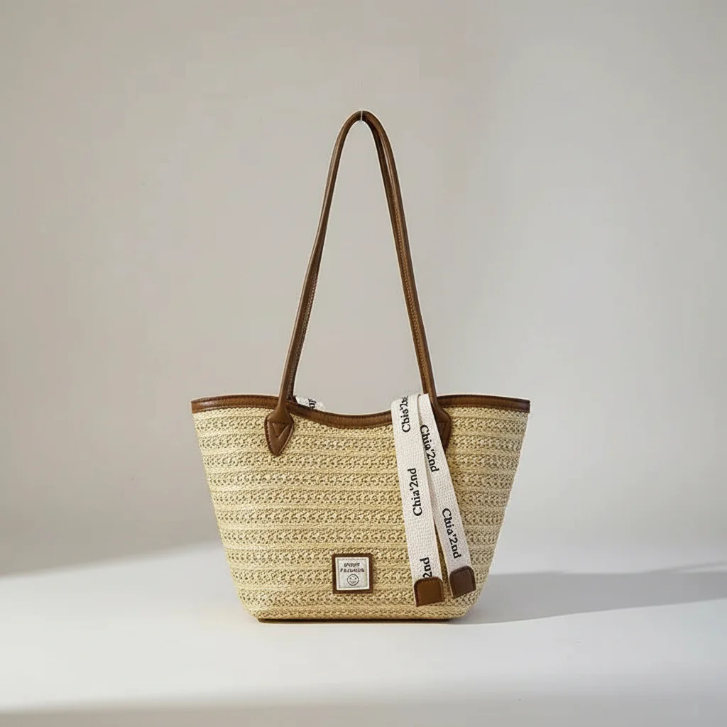 Sac tressé femme en paille grande capacité - Vue 22 - sac tressé