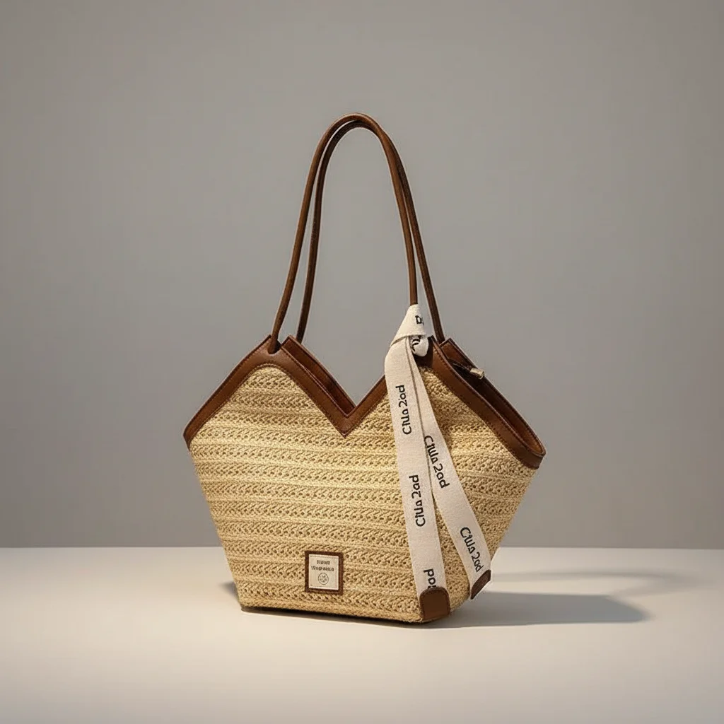 Sac tressé femme en paille grande capacité - Vue 23 - sac tressé