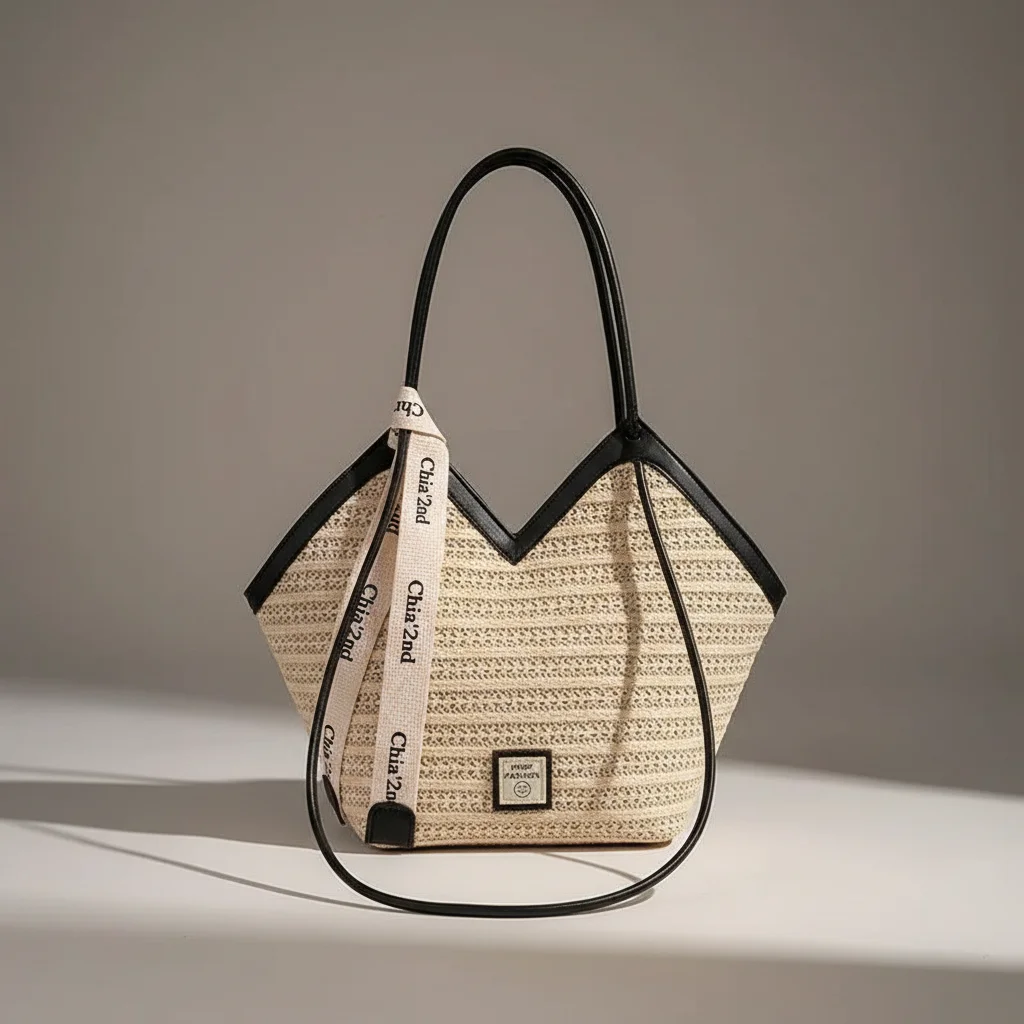 Sac tressé femme en paille grande capacité - Vue 25 - sac tressé