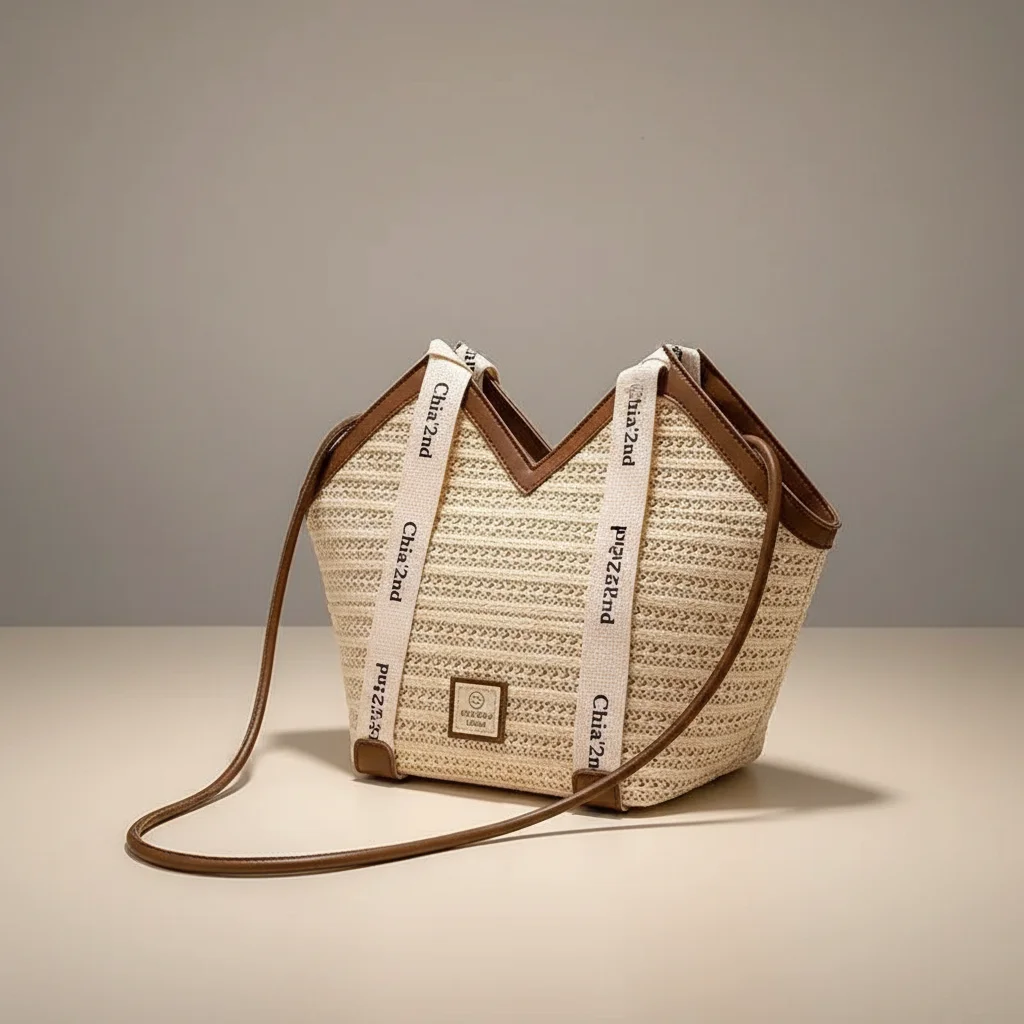 Sac tressé femme en paille grande capacité - Vue 26 - sac tressé