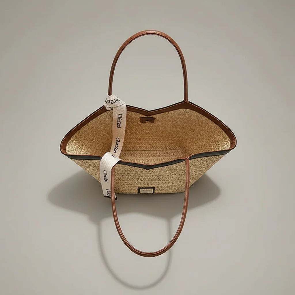 Sac tressé femme en paille grande capacité - Vue 3 - sac tressé