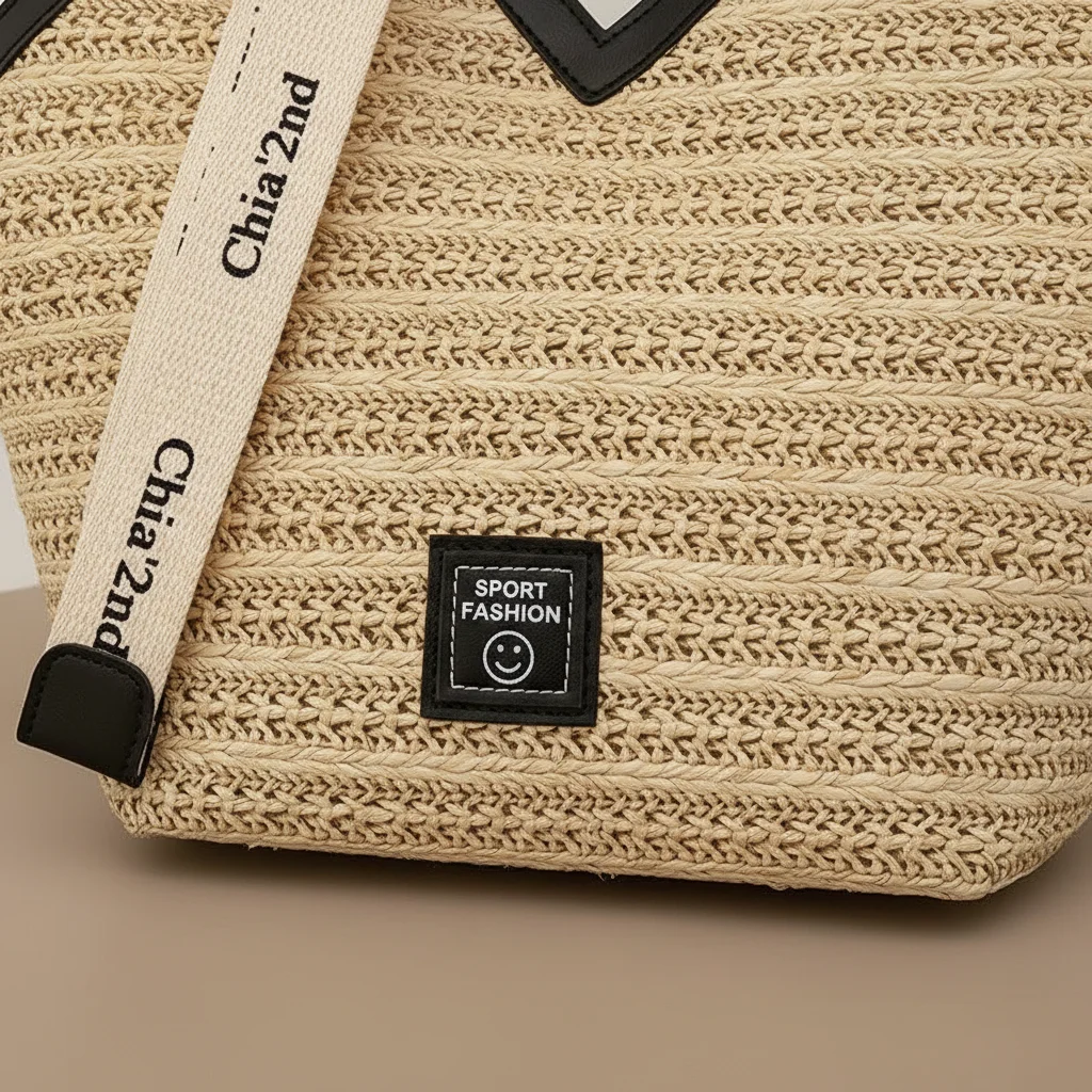 Sac tressé femme en paille grande capacité - Vue 4 - sac tressé