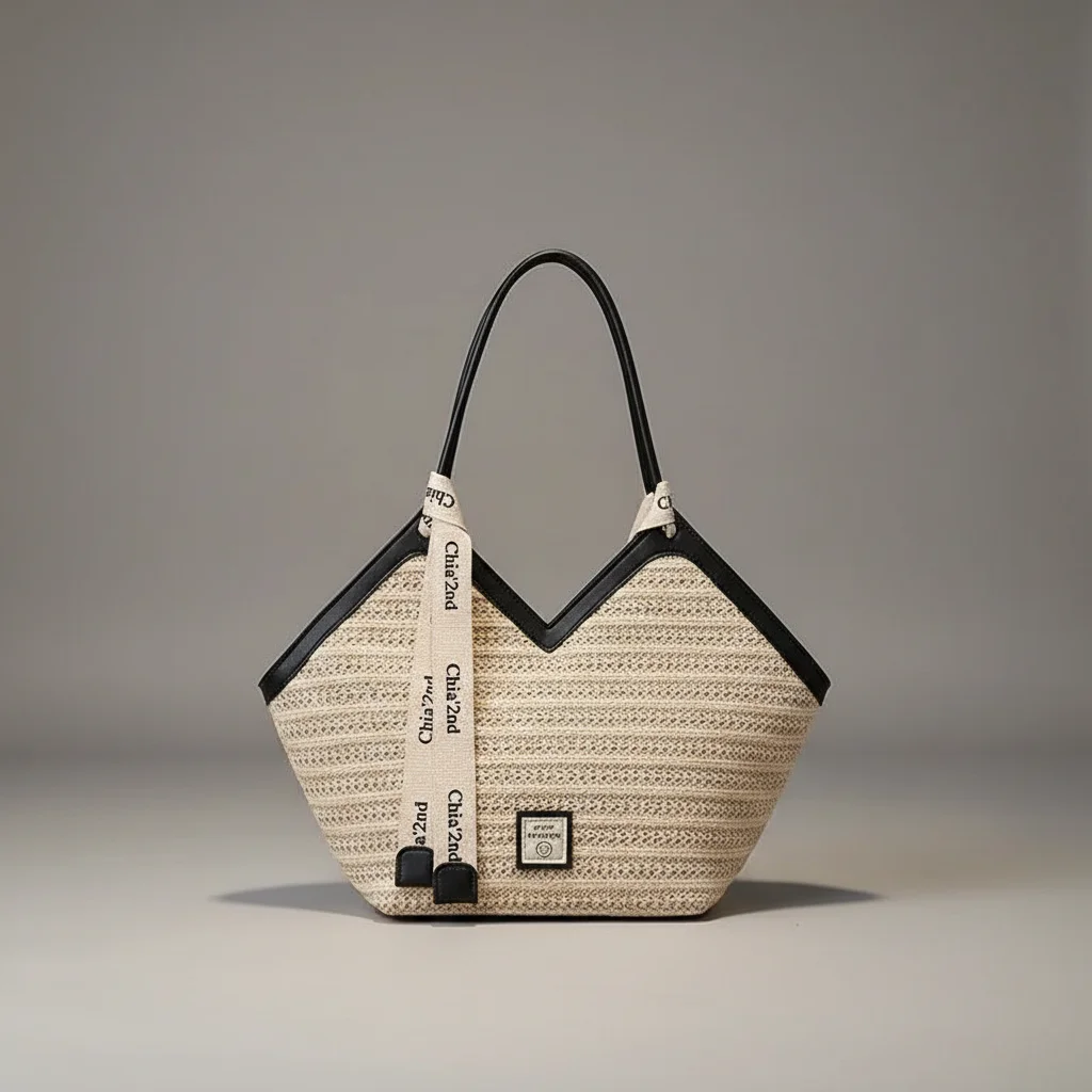 Sac tressé femme en paille grande capacité - Vue 6 - sac tressé