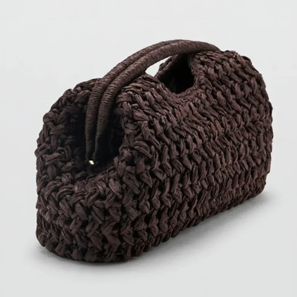 Sac tressé femme en paille structuré - Vue 1 - sac tressé