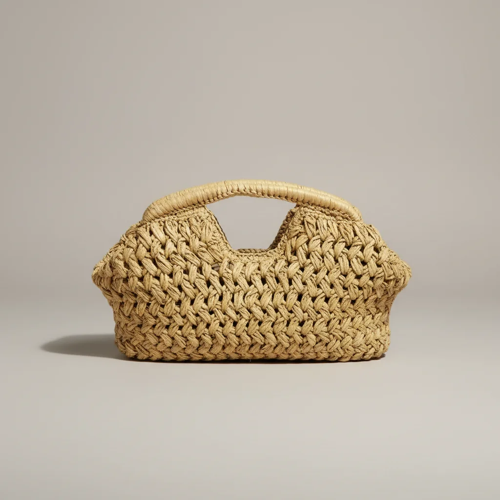 Sac tressé femme en paille structuré - Vue 10 - sac tressé