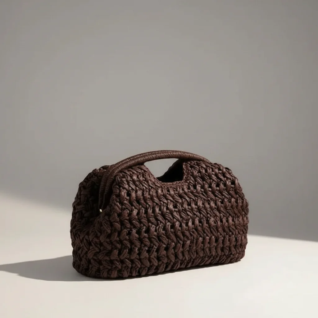Sac tressé femme en paille structuré - Vue 2 - sac tressé