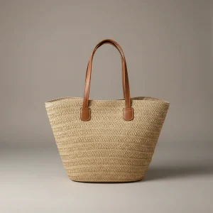 Sac tressé femme grand format plage - Vue 1 - sac tressé