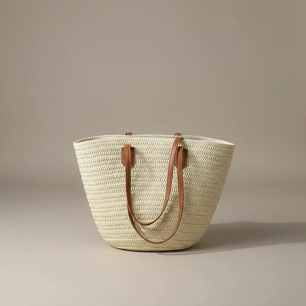 Sac tressé femme grand format plage - Vue 10 - sac tressé