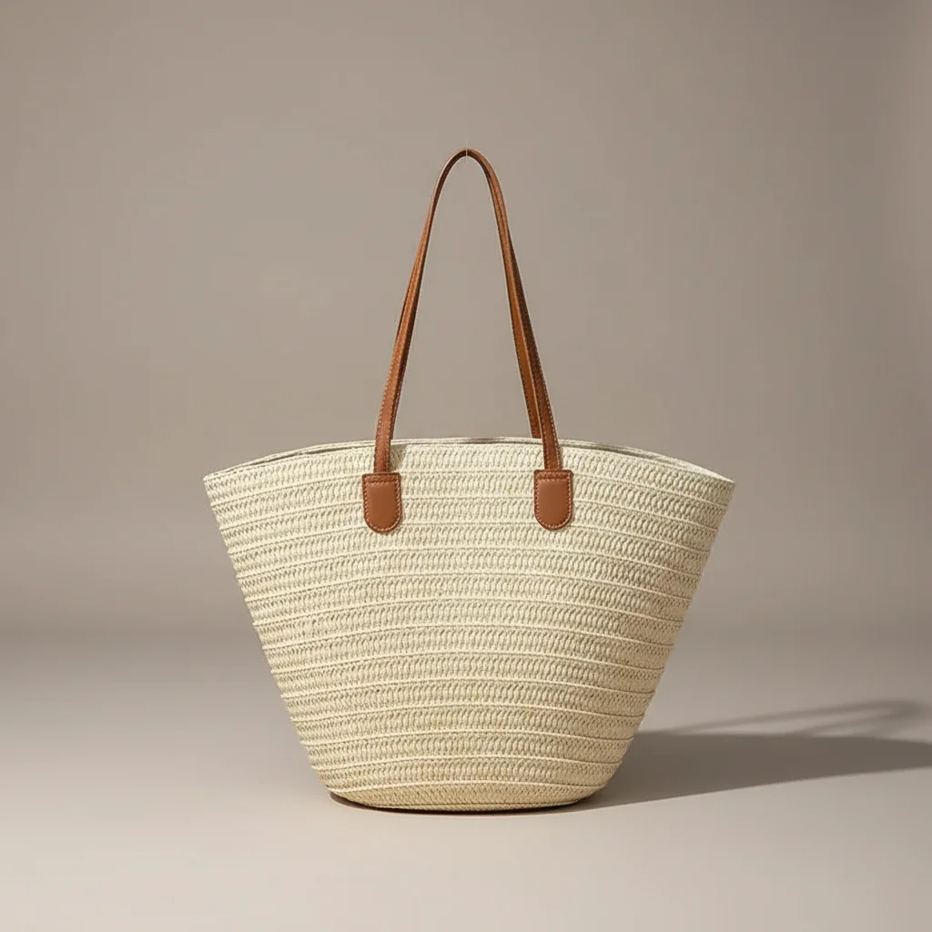 Sac tressé femme grand format plage - Vue 12 - sac tressé