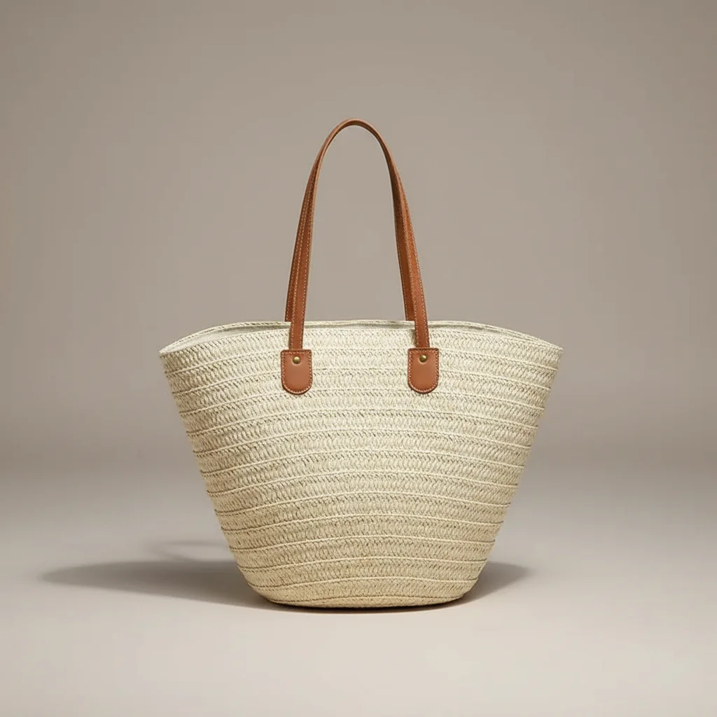 Sac tressé femme grand format plage - Vue 13 - sac tressé