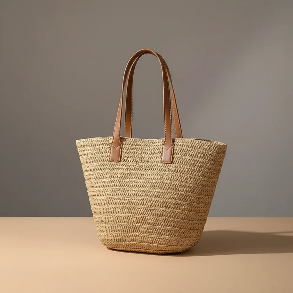 Sac tressé femme grand format plage - Vue 15 - sac tressé