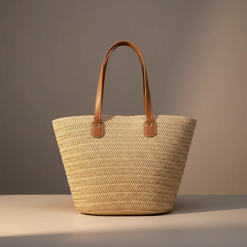 Sac tressé femme grand format plage - Vue 2 - sac tressé