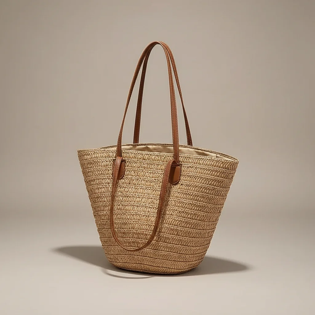 Sac tressé femme grand format plage - Vue 21 - sac tressé