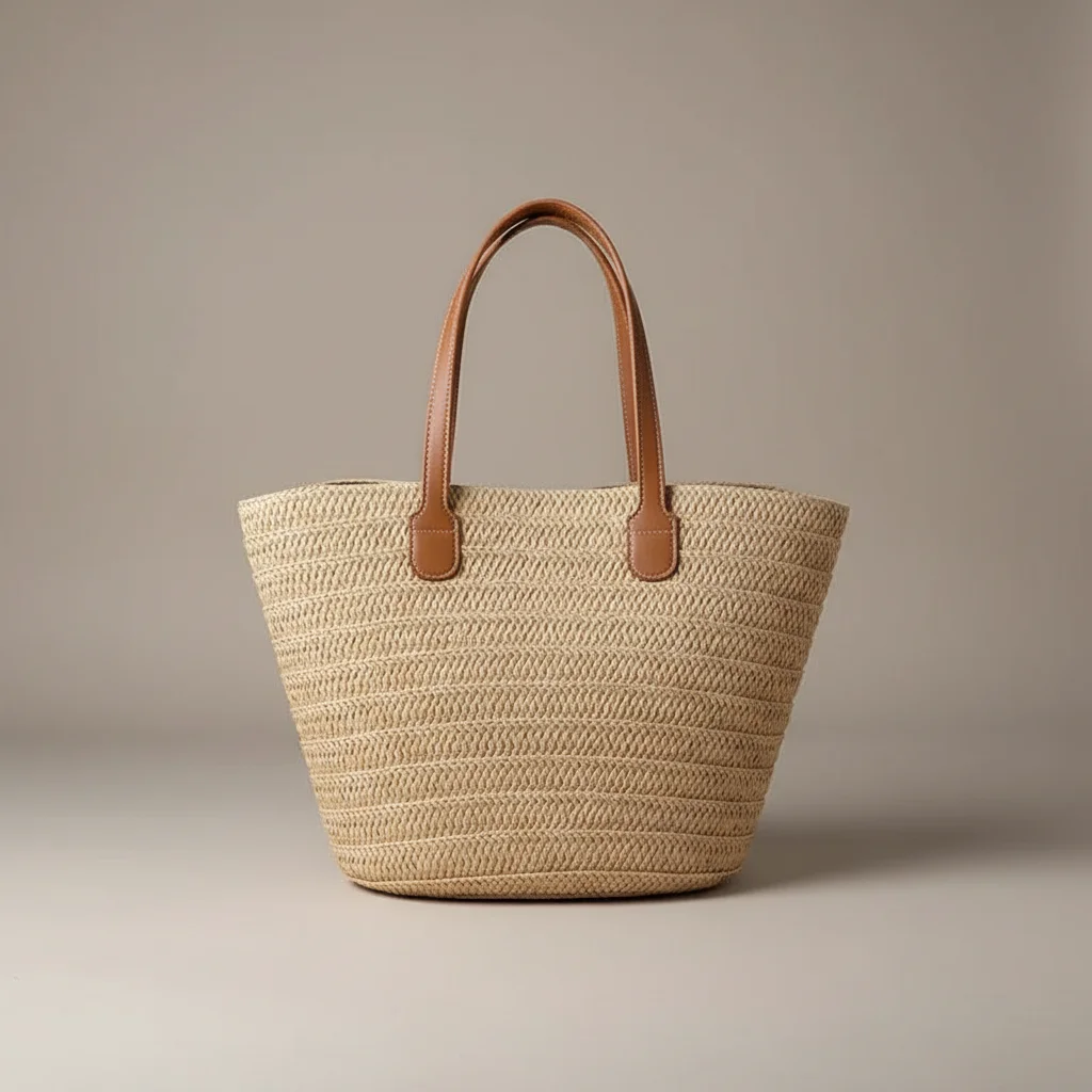 Sac tressé femme grand format plage - Vue 24 - sac tressé