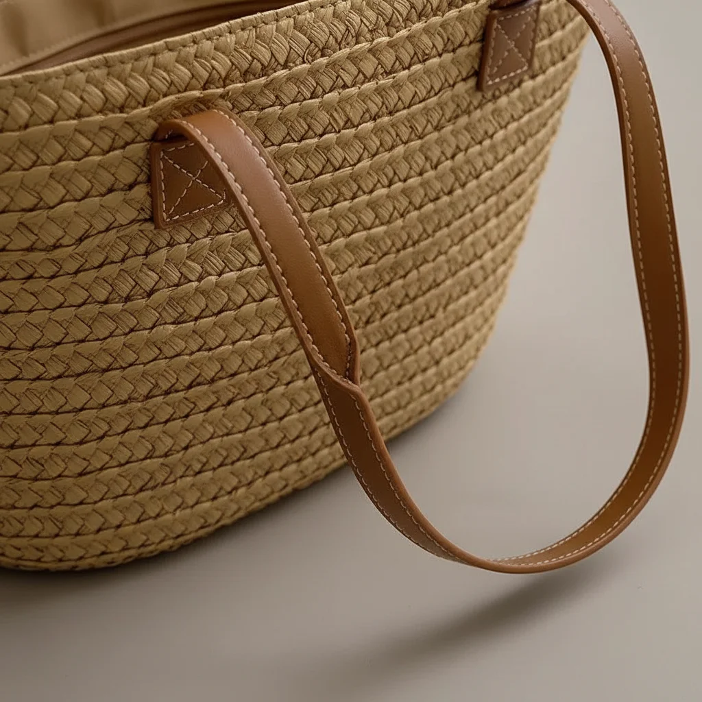 Sac tressé femme grand format plage - Vue 29 - sac tressé