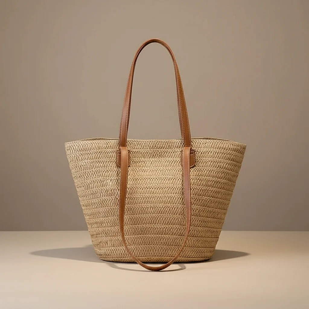 Sac tressé femme grand format plage - Vue 3 - sac tressé