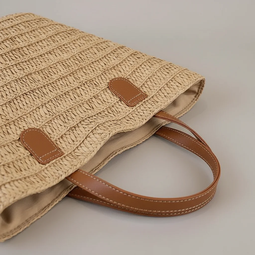 Sac tressé femme grand format plage - Vue 4 - sac tressé