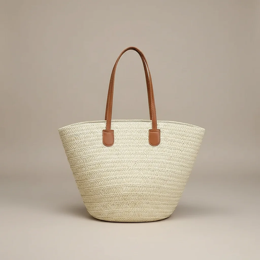 Sac tressé femme grand format plage - Vue 7 - sac tressé