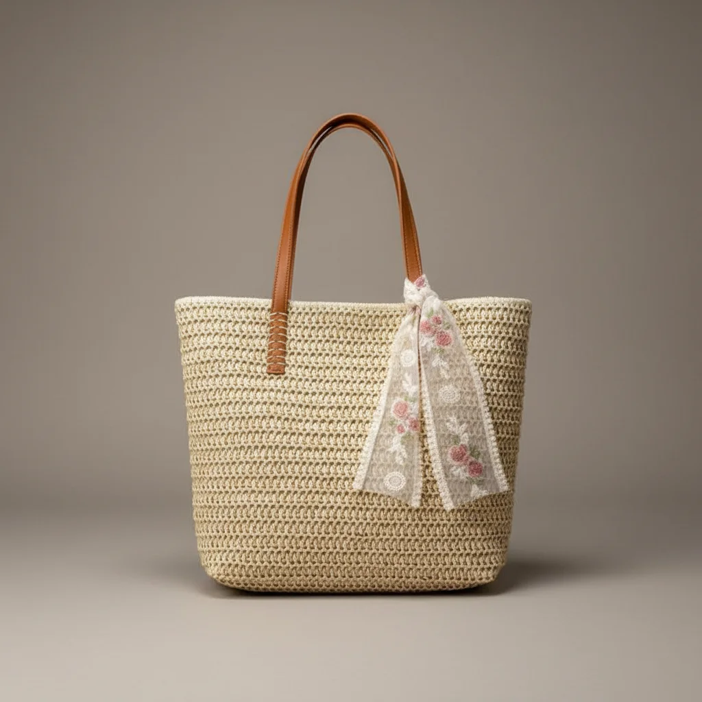 Sac tressé femme grande capacité en paille - Vue 12 - sac tressé