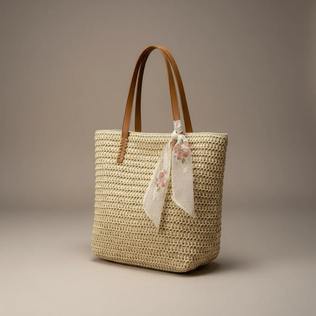 Sac tressé femme grande capacité en paille - Vue 14 - sac tressé