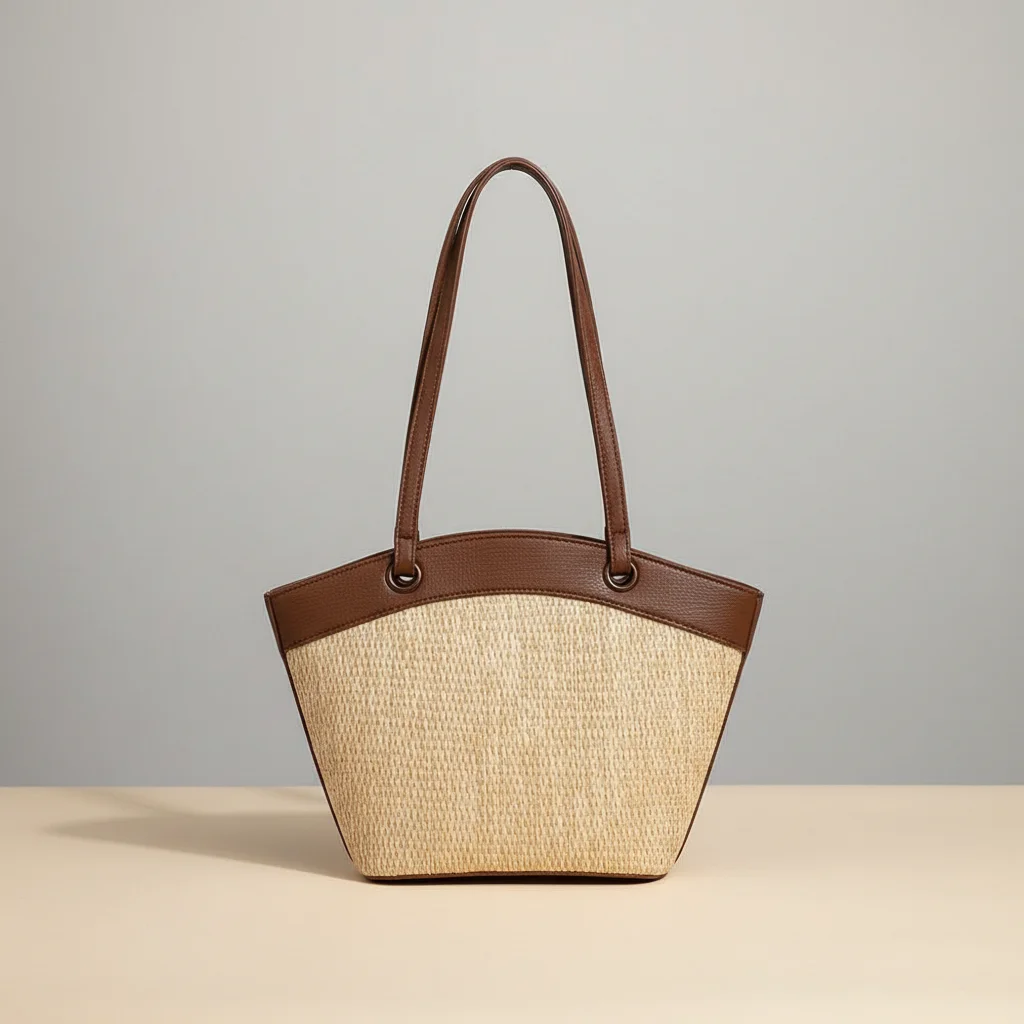 Sac tressé femme plage style patchwork - Vue 10 - sac tressé