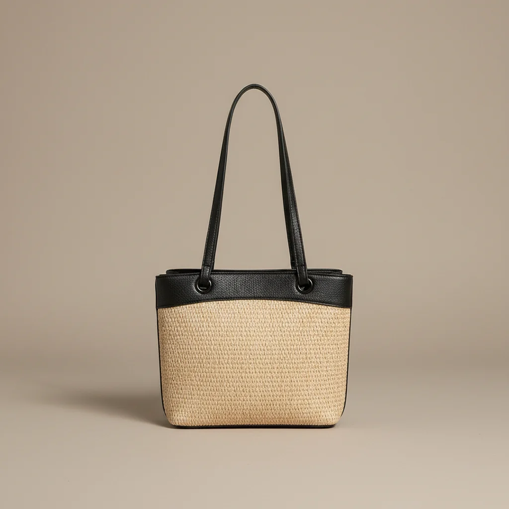 Sac tressé femme plage style patchwork - Vue 14 - sac tressé