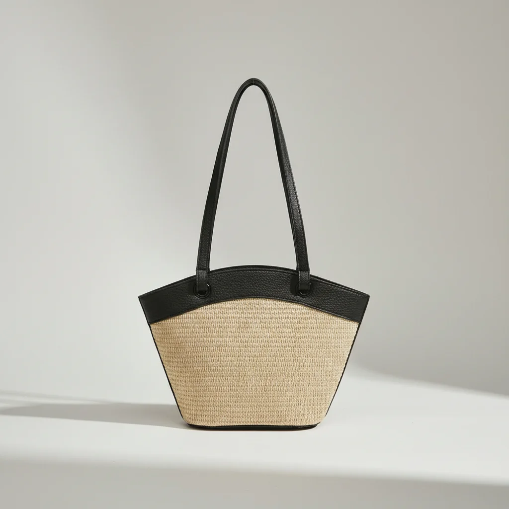 Sac tressé femme plage style patchwork - Vue 8 - sac tressé
