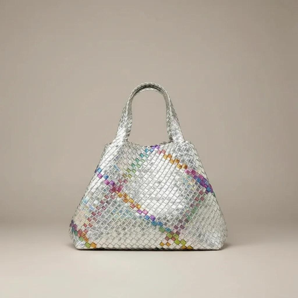 sac tressé femme simili cuir business - Vue 24 - sac tressé