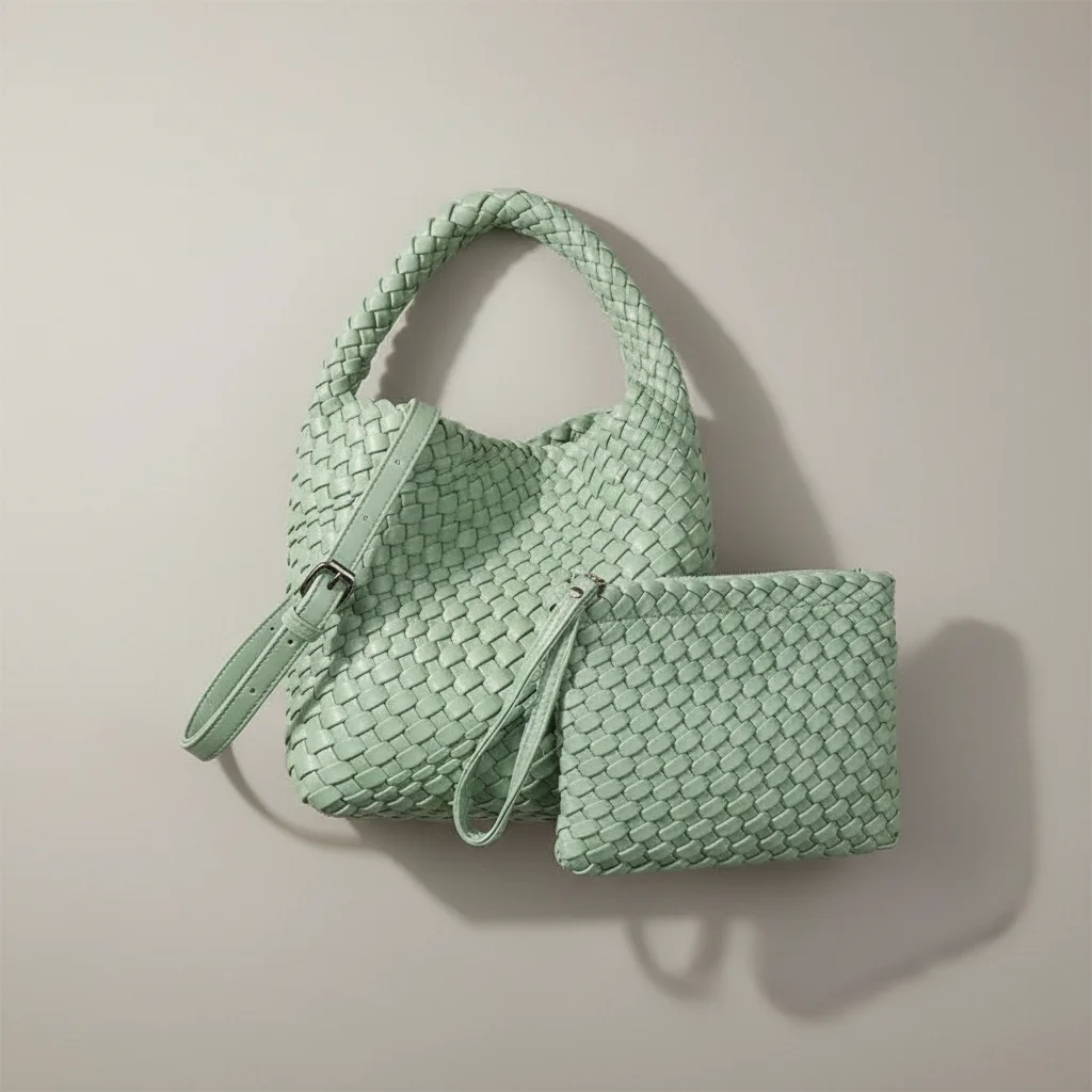 Sac tressé femme simili cuir minimaliste - Vue 3 - sac tressé
