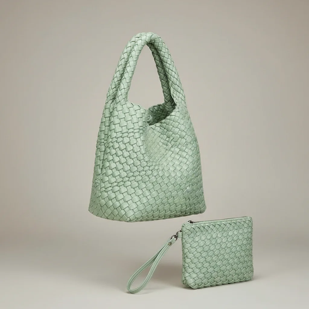 Sac tressé femme simili cuir minimaliste - Vue 5 - sac tressé
