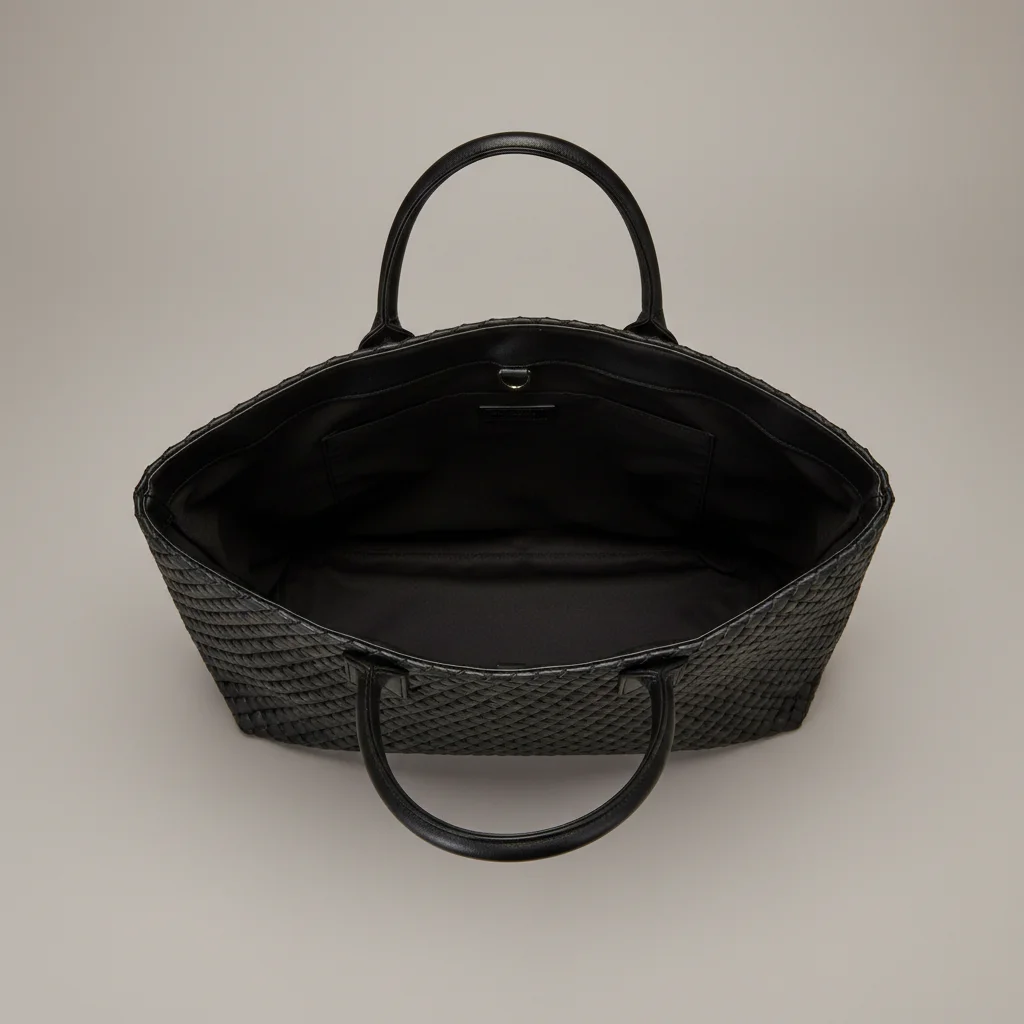Sac tressé femme simili cuir shopping - Vue 3 - sac tressé