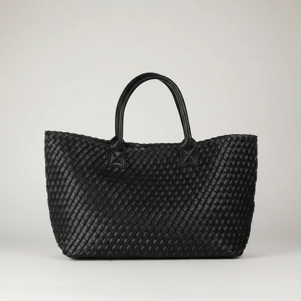 Sac tressé femme simili cuir shopping - Vue 5 - sac tressé