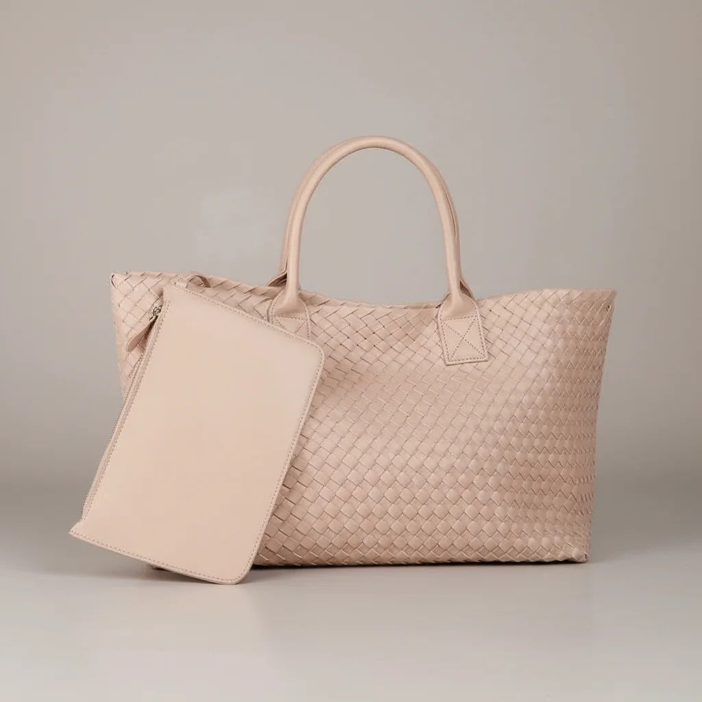 Sac tressé femme simili cuir shopping - Vue 6 - sac tressé