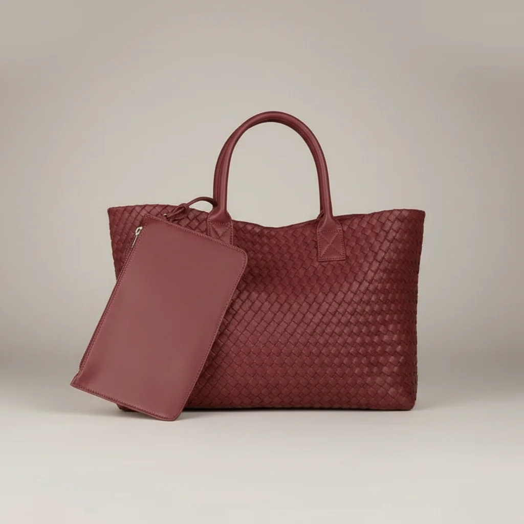 Sac tressé femme simili cuir shopping - Vue 7 - sac tressé